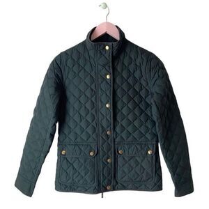 J.Crew Quilted Jacket Women’s XL | Green Lightweight Snap Front Coat